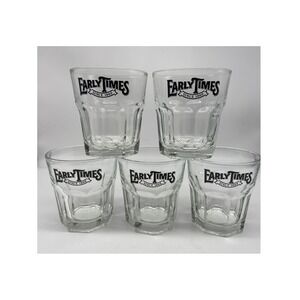 Early Times Since 1860 Whiskey Glasses‎ Set of 5 Tumblers Barware Collectible